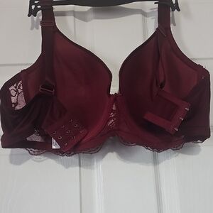 Sofra Brand Elegant Lace Underwire Bra - Burgundy